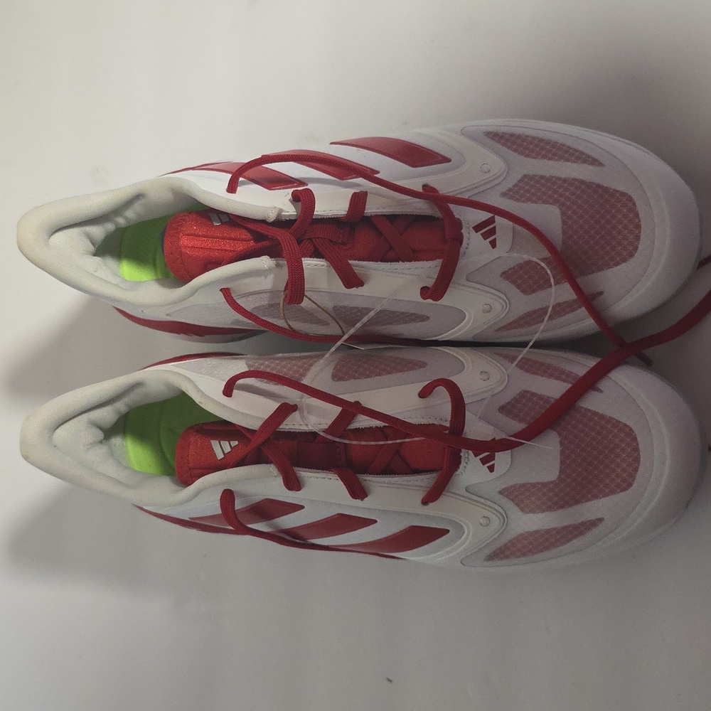 New Adidas Adizero Real Hustle Ladies Cleats Size 8.5.White & Red
